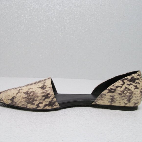 Michael Kors Mila D’Orsay Pointed Toe Snake Embossed Leather Flats size 7.5M - Picture 2 of 9
